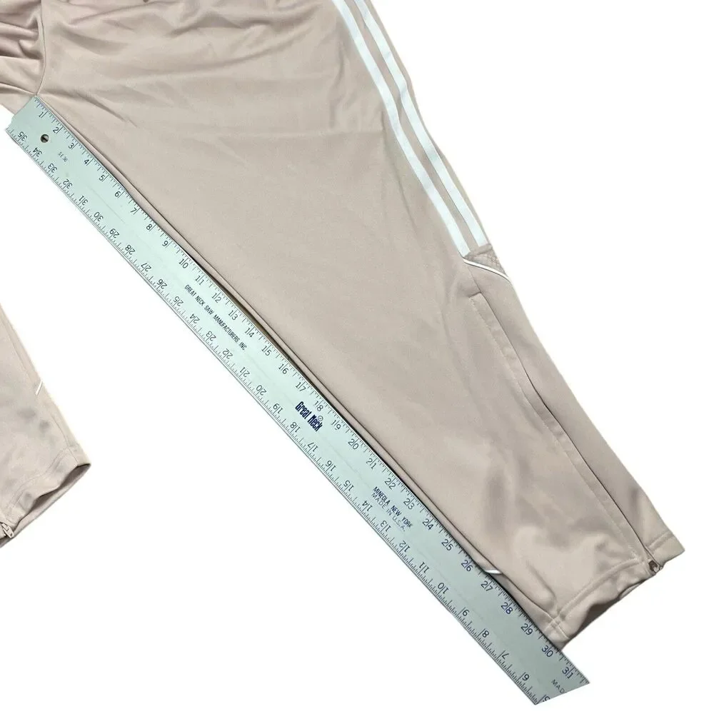 adidas Men's Beige Sweatpants with White Stripes